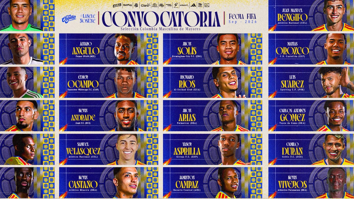 Colombia presenta 25 convocados para enfrentar a Paraguay, México y Perú